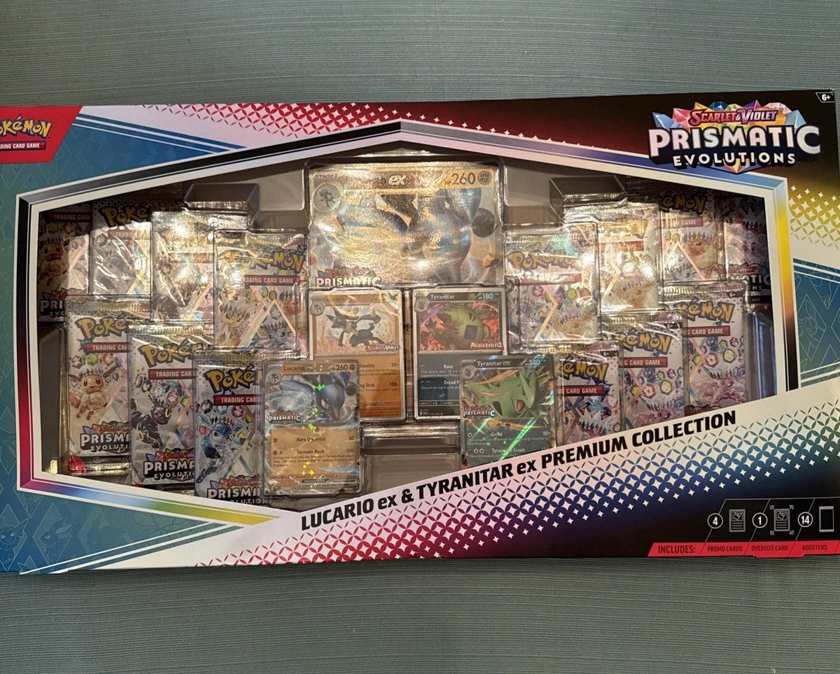 Prismatic Evolutions Lucario ex & Tyranitar ex Premium Collection